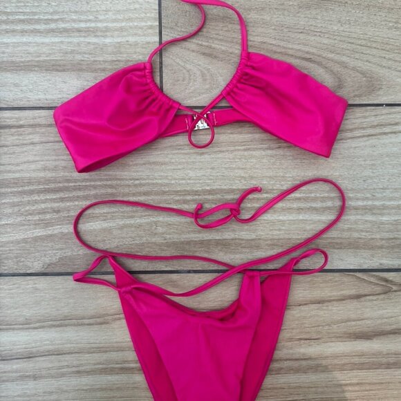 Hard Swimwear hot pink bikini size small (top+bottom) - Picture 3 of 3